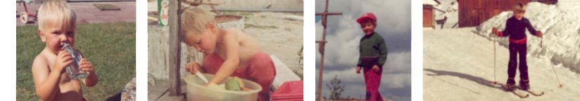 David als peuter en kleuter.